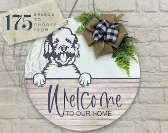 Custom Dog Door Hanger - Personalized Dog Welcome Sign - Pet Door Hanger - Gift for Dog Lover