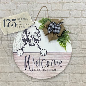 Custom Dog Door Hanger - Personalized Dog Welcome Sign - Pet Door Hanger - Gift for Dog Lover
