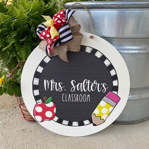 Door Hanger for Teacher - Classroom Door Sign - Teacher Name Sign - Teacher Name Wall Hanging