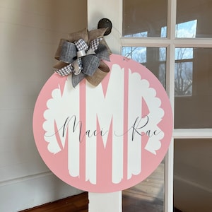 Monogram Hospital Door Hanger - Baby Door Hanger - Baby Name Sign - Baby Girl - Baby Boy - Birth Announcement Sign