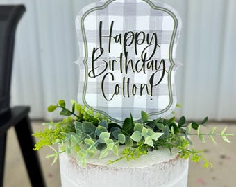Personalized Boy Birthday Cake Topper | Custom Name Cake Topper | Birthday Cake Decoration for Boys | First Birthday Party Decor