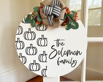 Front Door Decor - Fall Door Hanger - Welcome Wreath - Pumpkin Door Hanger - Door Wreath - Housewarming Gift - Home Decor - Wreath