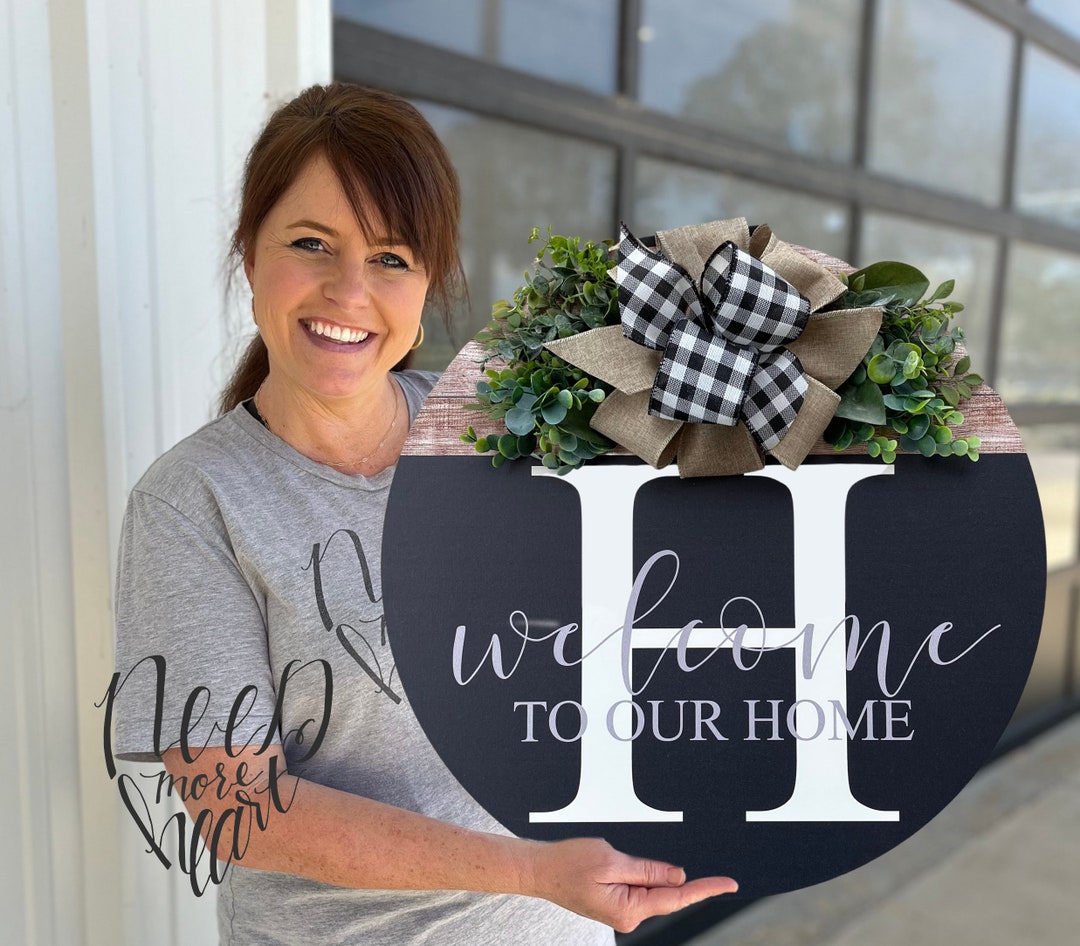 Front Door Decor Wreath Sign Door Hanger Door Wreath