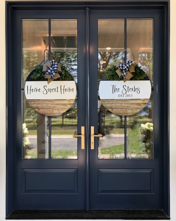 Double Front Door Signs Personalized Front Door Wreaths Welcome Sign Front  Door Decor 