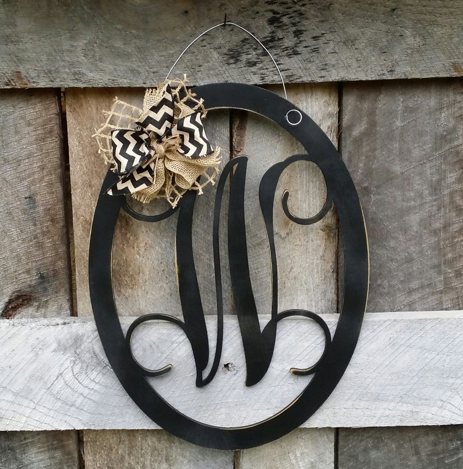 Initial Door Hanger Personalized Door Hanger Monogram Etsy