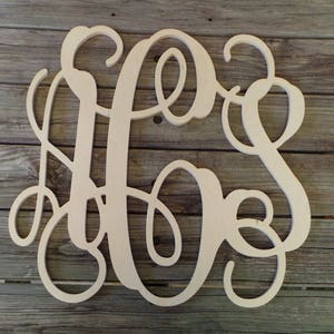 Unpainted Dorm Room Monogram Wooden Monogram Wooden Wall Hanging Wooden Initials Letters Wall Decor image 4