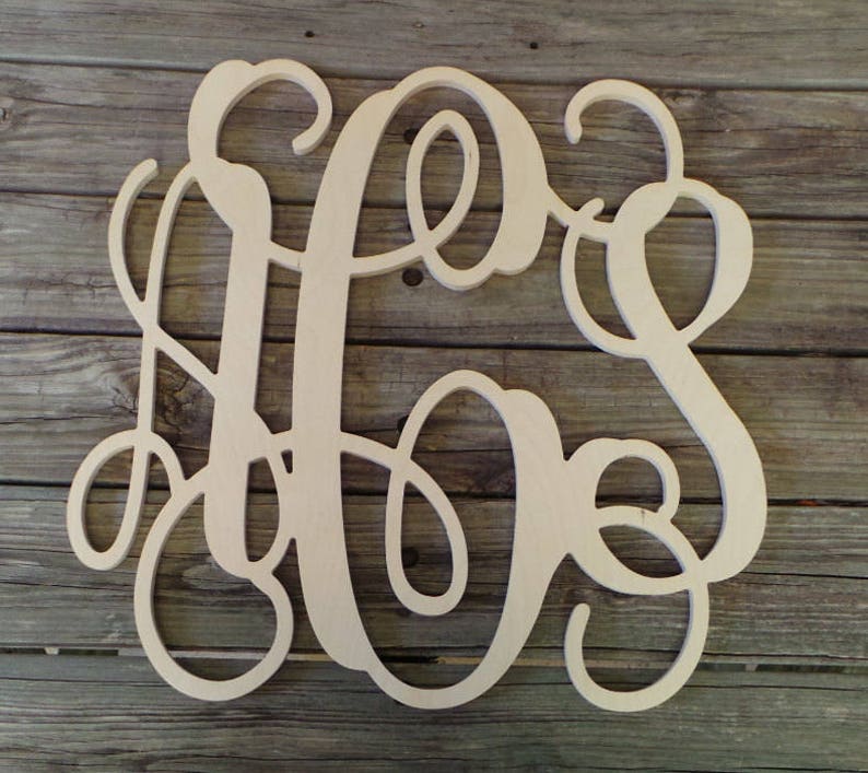 Unpainted Dorm Room Monogram Wooden Monogram Wooden Wall Hanging Wooden Initials Letters Wall Decor image 4