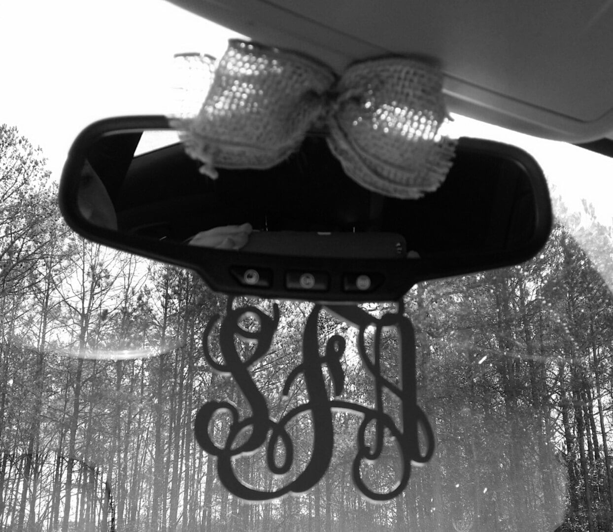 Car Charm Graduation Cap Car Monogram Rear View Mirror Etsy