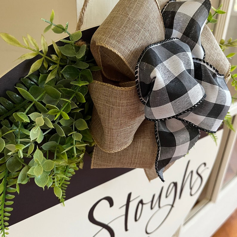 Front Door Decor Last Name Wreath Family Name Sign Door Etsy