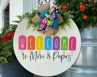 Front Door Decor - Summer Door Hanger  - Grandparents Gift - Gift for Grandmother