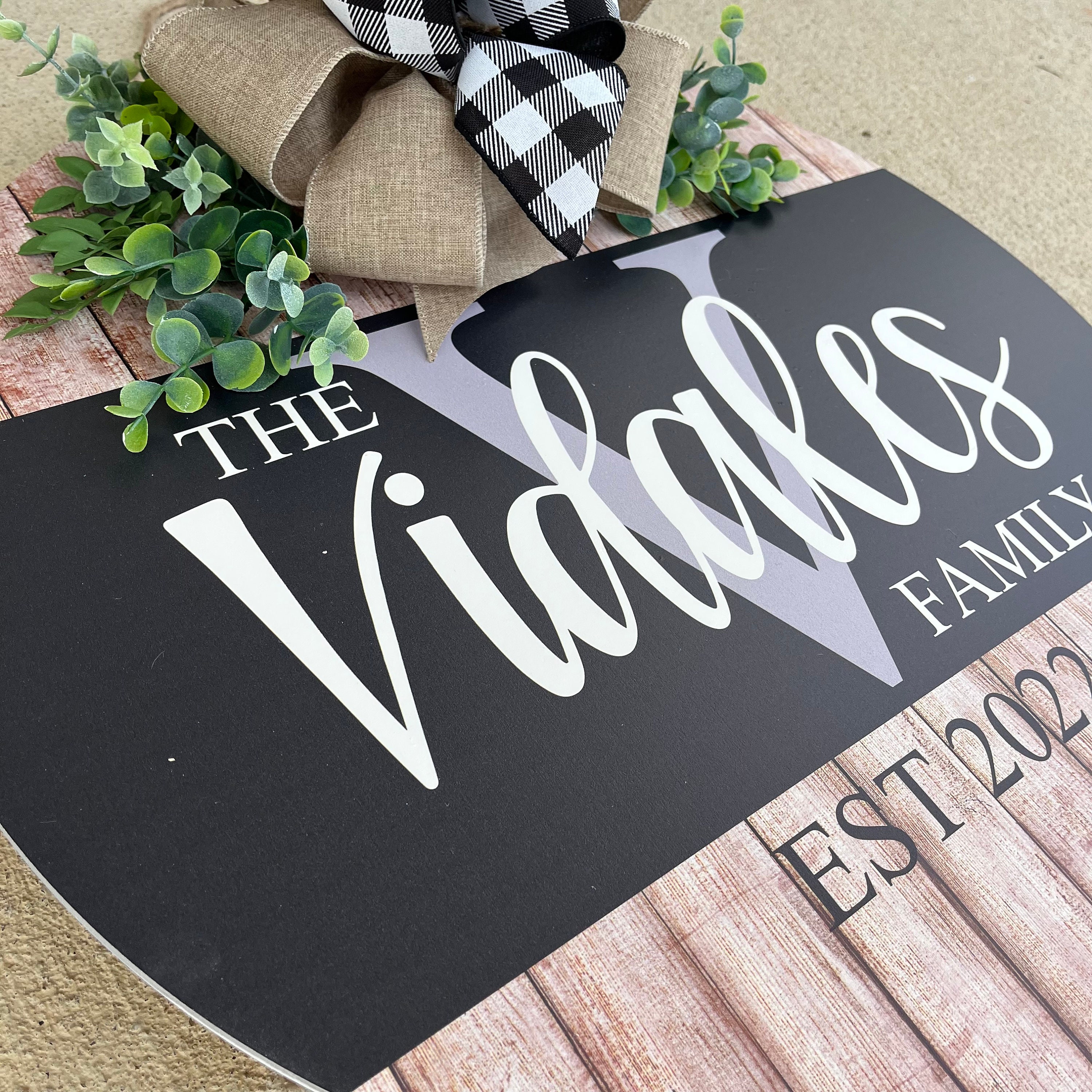Last Name Door Hanger -family Name Sign - Established Sign - Custom ...