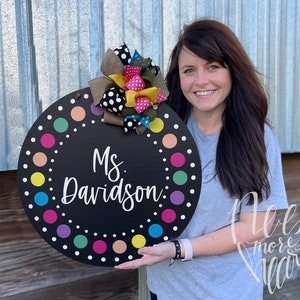 Teacher Door Hanger - Classroom Door Decor - Teacher Name Sign - Teacher Appreciation Gift - Gift for Teacher - Classroom Sign