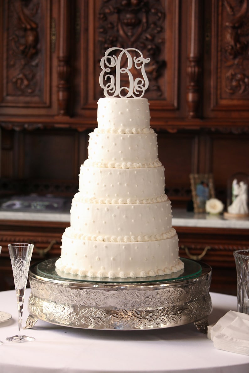 Monogram Cake Topper  Personalized Cake Topper  Bride's image 1