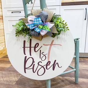 Front Door Decor | Easter |  He is Risen | Easter Decor | Easter Wreath | Door Hanger | Door Wreath | Front Door Sign | Christian Decor