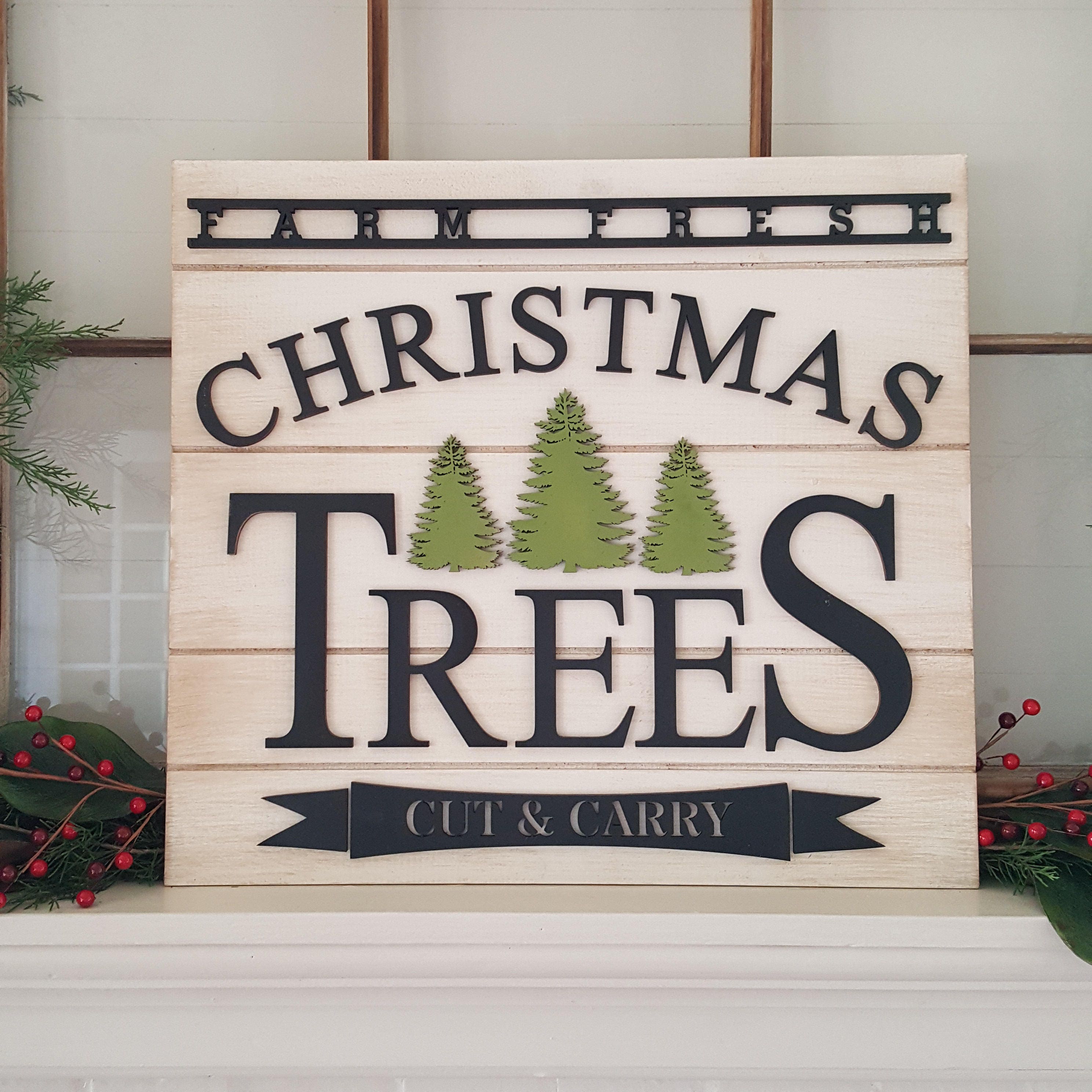 christmas tree farm sign farmhouse christmas sign rustic rustic christmas sign