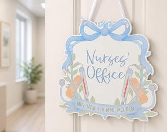Personalized Nurse Door Hanger, Nurses’ Office Sign, Custom School Nurse Door Decor, Medical Office Sign, Nurse Gift