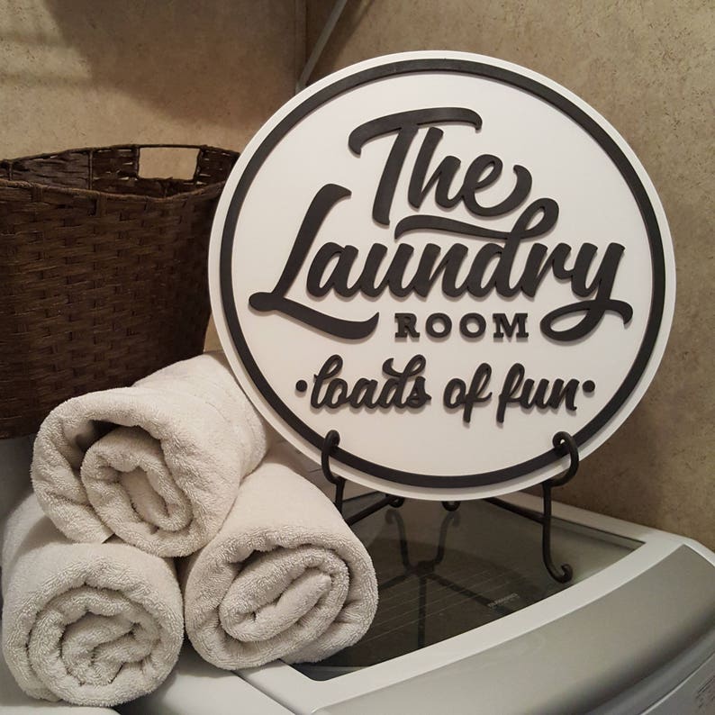 Laundry Room Sign Loads of Fun Wooden Sign Farmhouse | Etsy