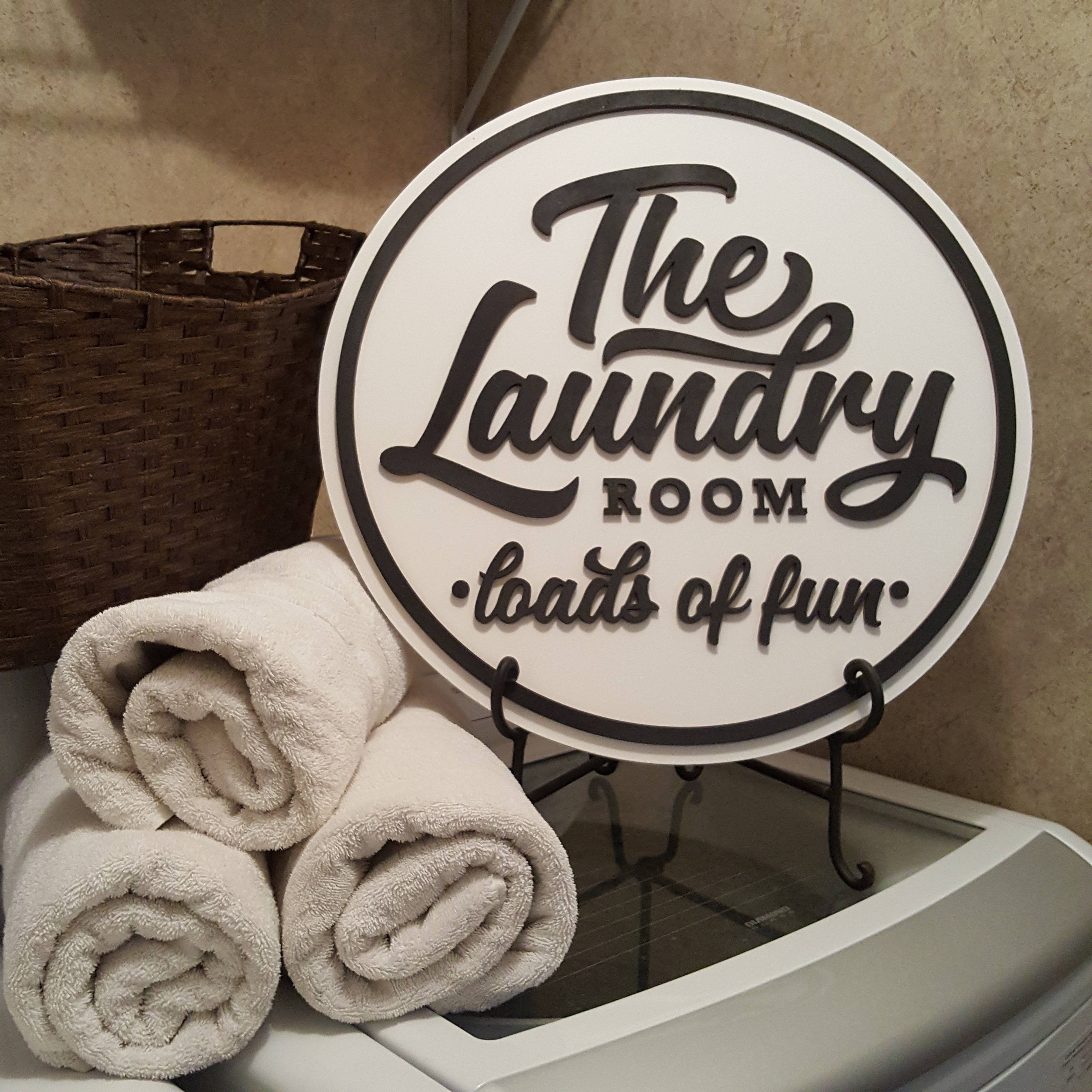 Laundry Room Sign Loads of Fun Wooden Sign Farmhouse  Etsy