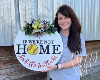 Front Door Decor - Baseball Welcome Wreath - Softball Welcome Sign - Sports Door Hanger - Door Wreath - Housewarming Gift - Home Decor