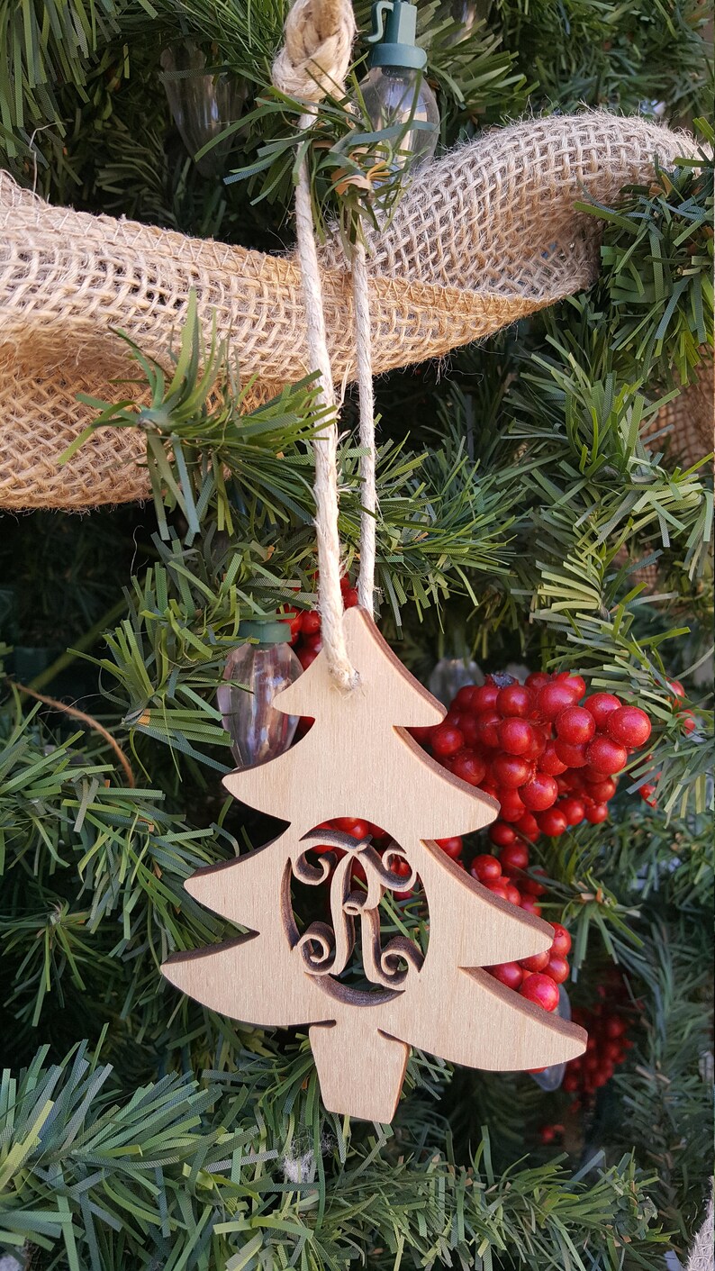 Wooden Ornament Initial Ornament Christmas Ornament Etsy