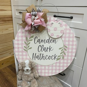 Hospital Door Hanger - Baby Door Hanger - Baby Name Sign - Baby Girl - Baby Boy - Birth Announcement Sign