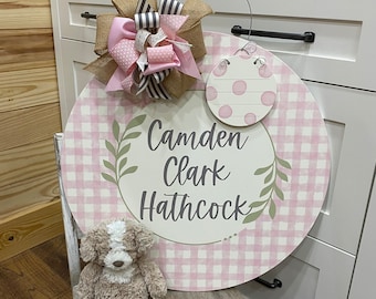 Hospital Door Hanger - Baby Door Hanger - Baby Name Sign - Baby Girl - Baby Boy - Birth Announcement Sign