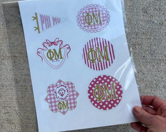 Alpha Delta Pi Stickers, ADPi Sorority Sticker Pack, Alpha Delta Pi Gift, Sorority Laptop Stickers, Water Bottle Decals, Bid Day Gift
