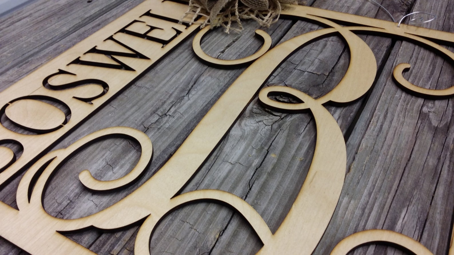 20 Wooden Monogram Door Hanger Family Monogram Etsy