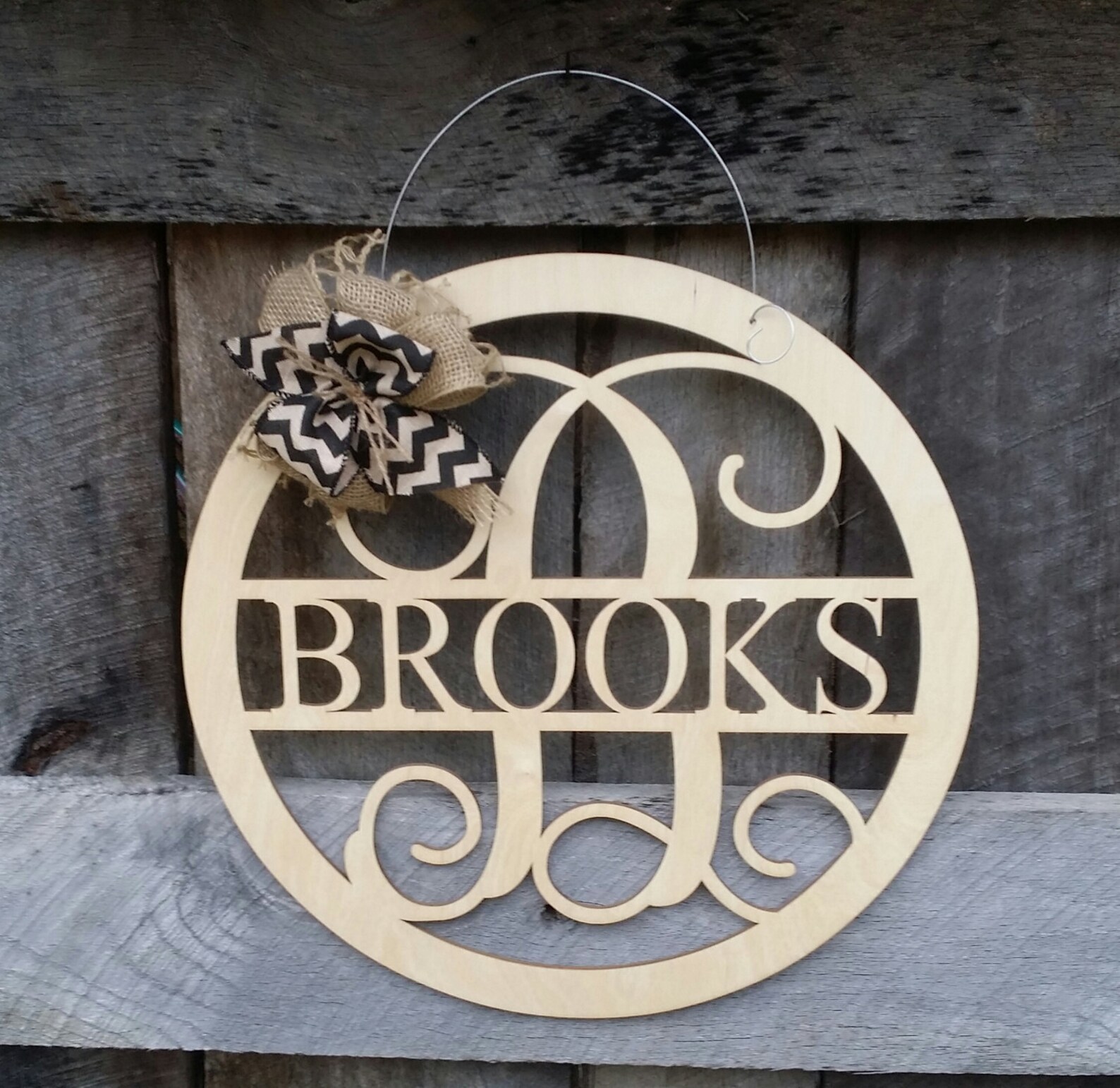 Wooden Door Hanger Personalized Wreath Name Wall Hanging Etsy