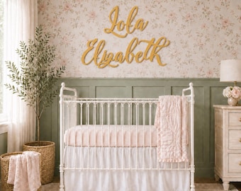 Nursery Wall Hanging - Baby Name Sign - Wooden Nursery Wall Decor - Name for Above Crib - Personalized Crib Name Sign
