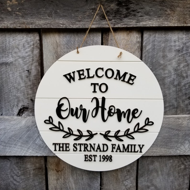 Personalized Welcome Sign Wooden Welcome To Our Home Wall | Etsy