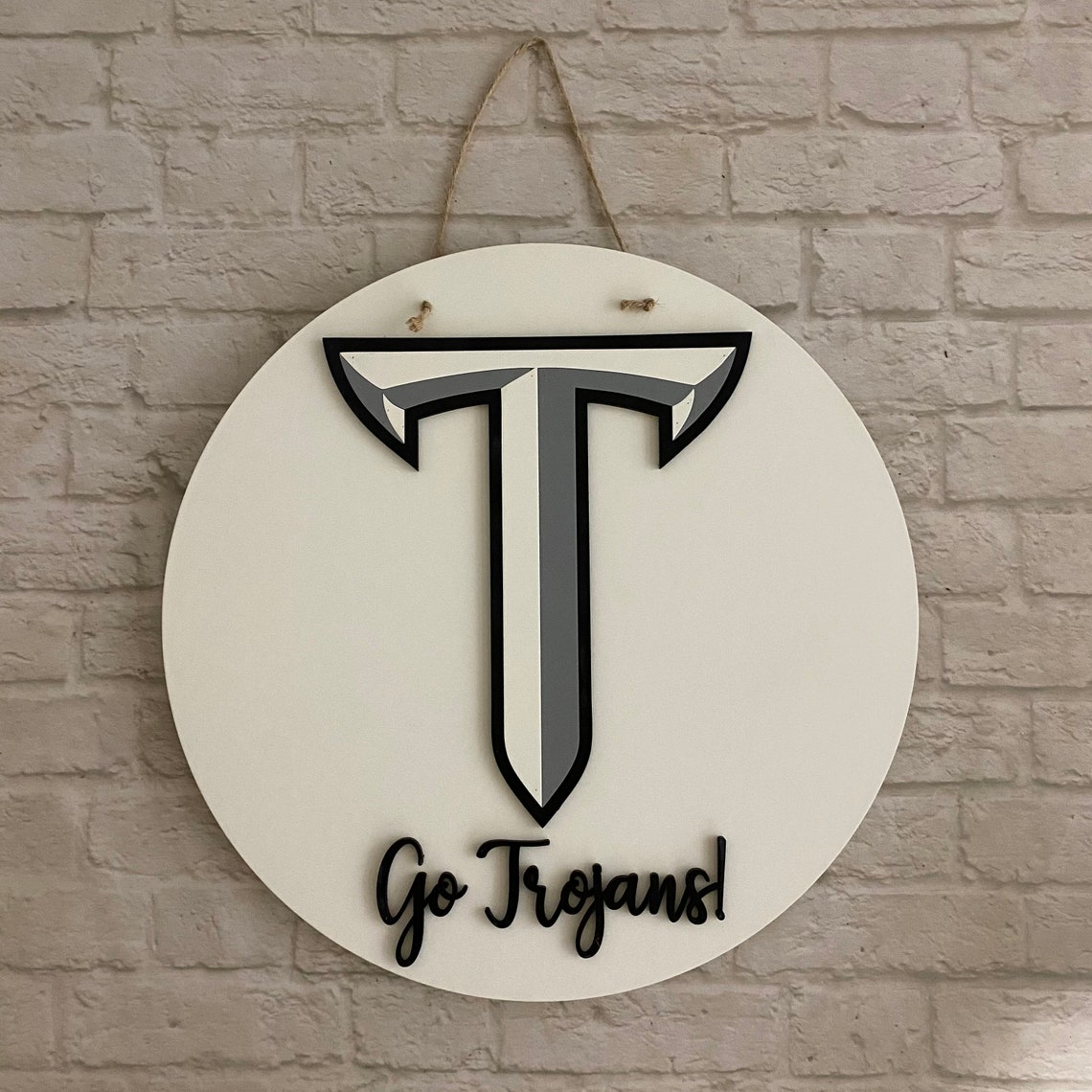 Troy University Door Hanger Troy Trojans Sign Go Trojans Etsy