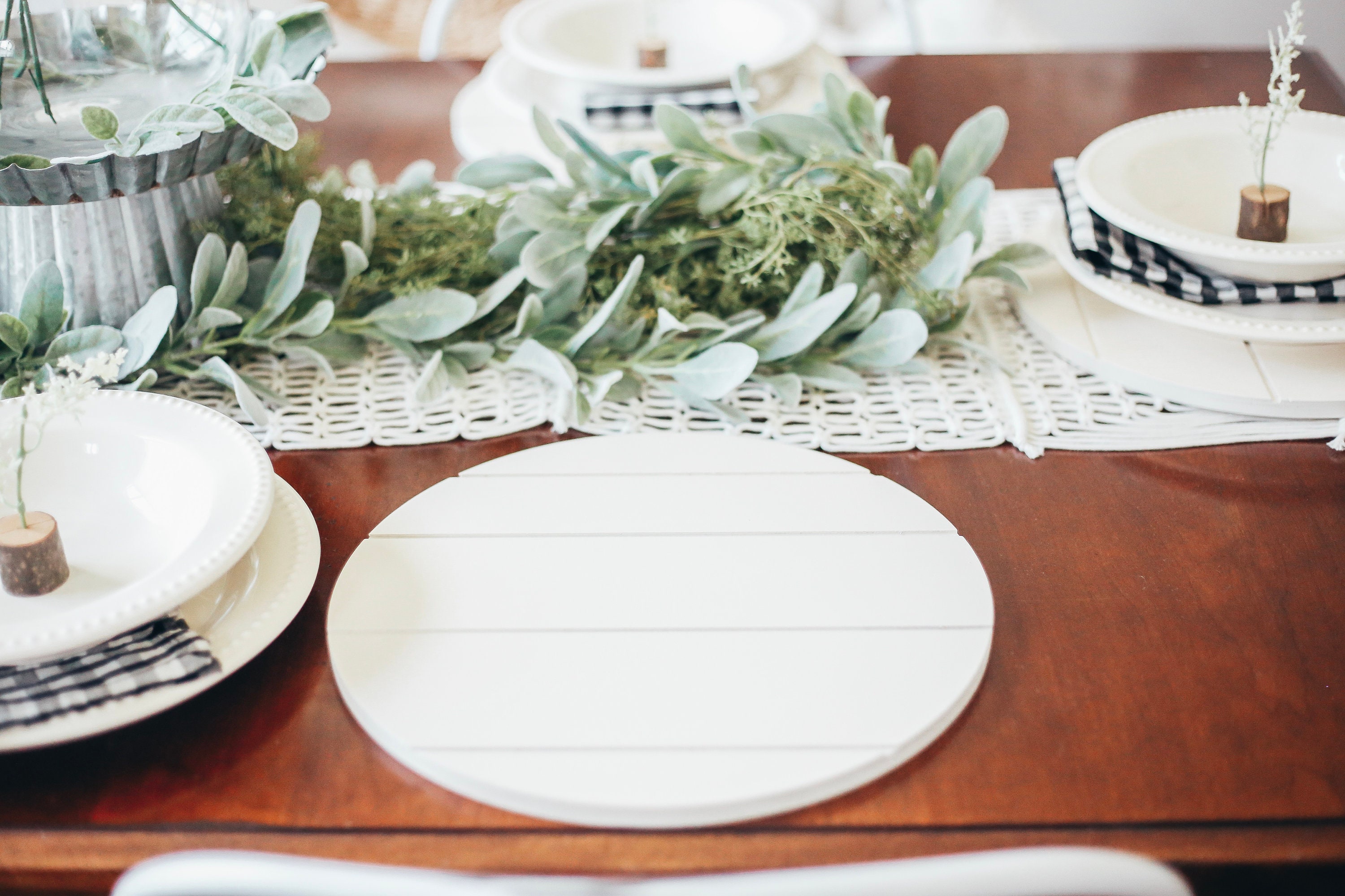 Farmhouse Decor Shiplap Decor Dining Tablescape Shiplap