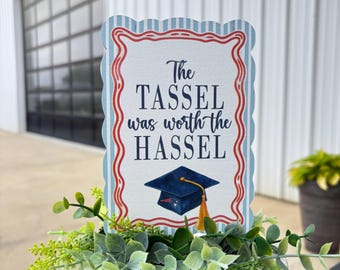 Graduation Cake Topper, The Tassel Was Worth the Hassle, Graduation Cap Cake Decoration, Senior Party Decor, Class of 2026
