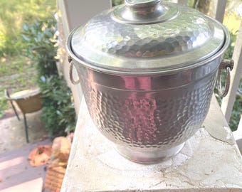 Mid Century Modern Hand gehämmert Eiskübel Aluminium