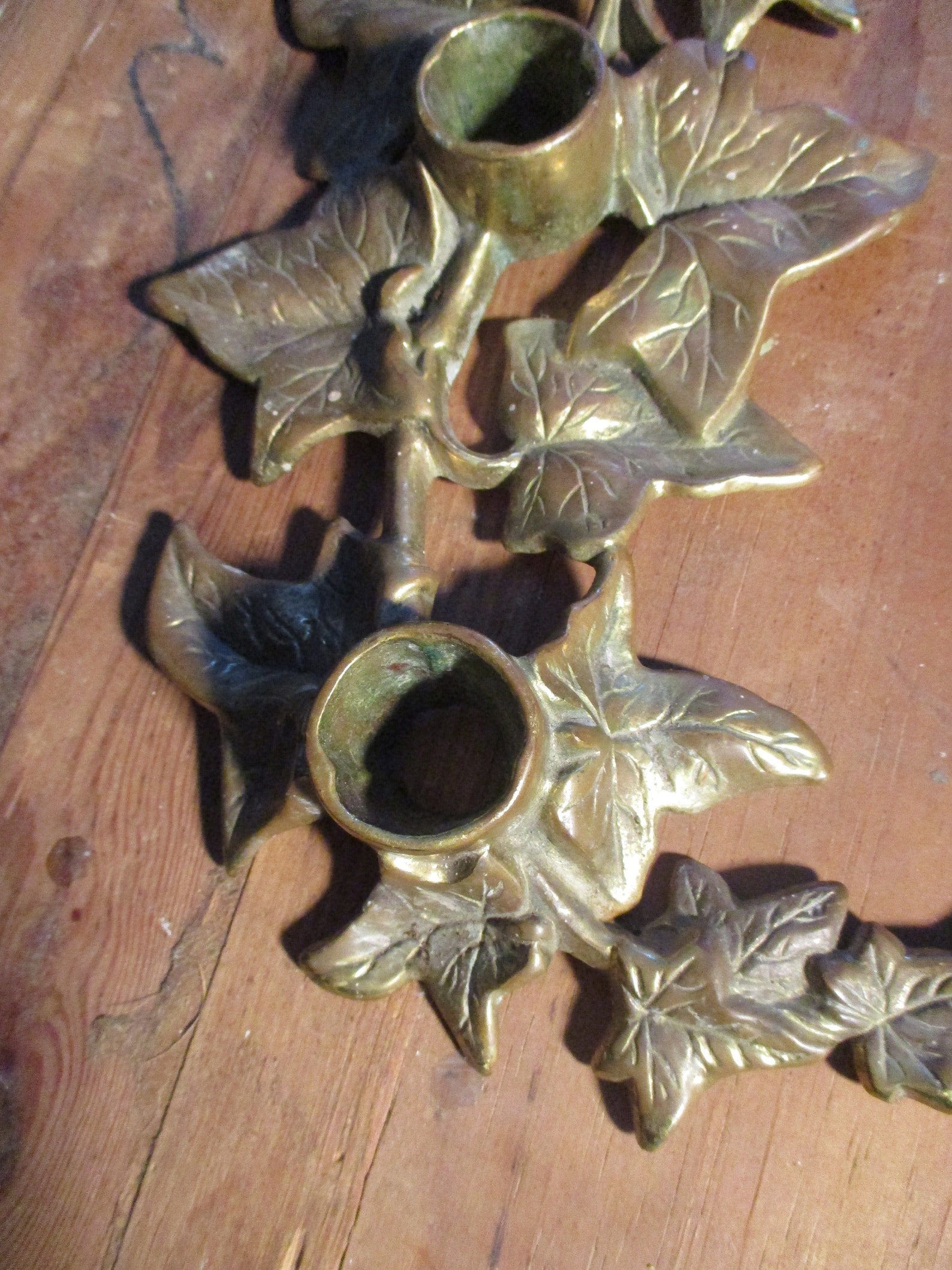 Antique bronze candle holder ornate 3 candle ivy leaf Etsy