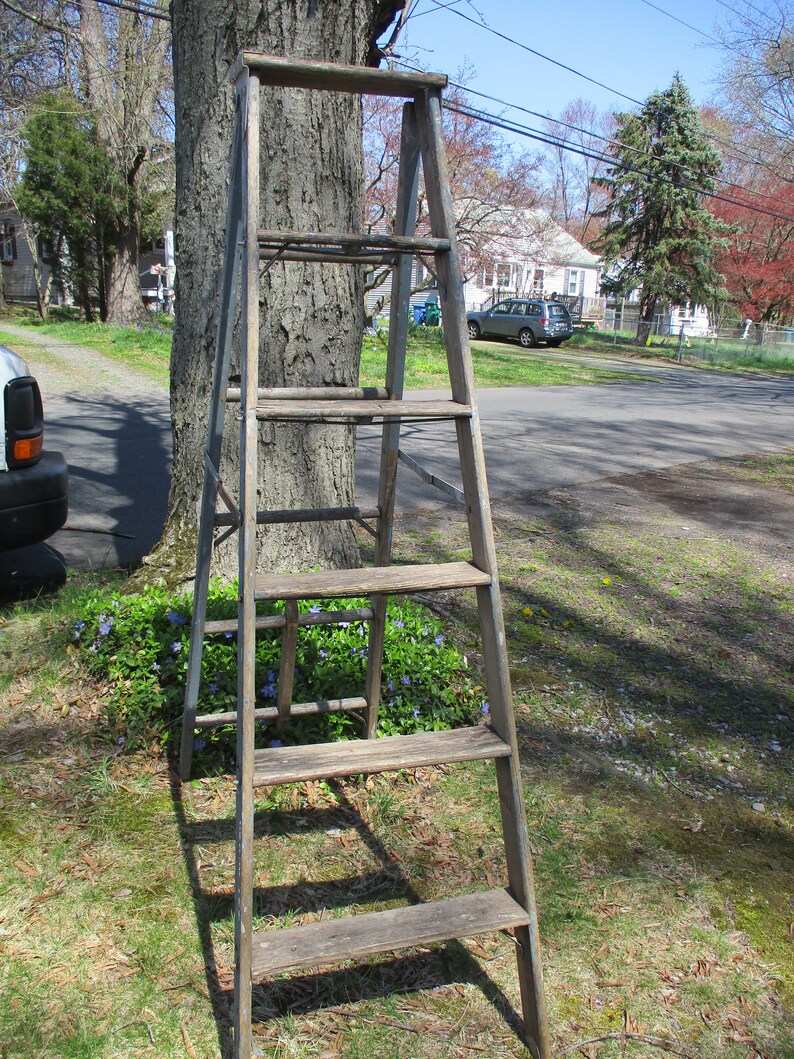 CLEARANCE SALE vintage wood painters ladder old wooden Etsy