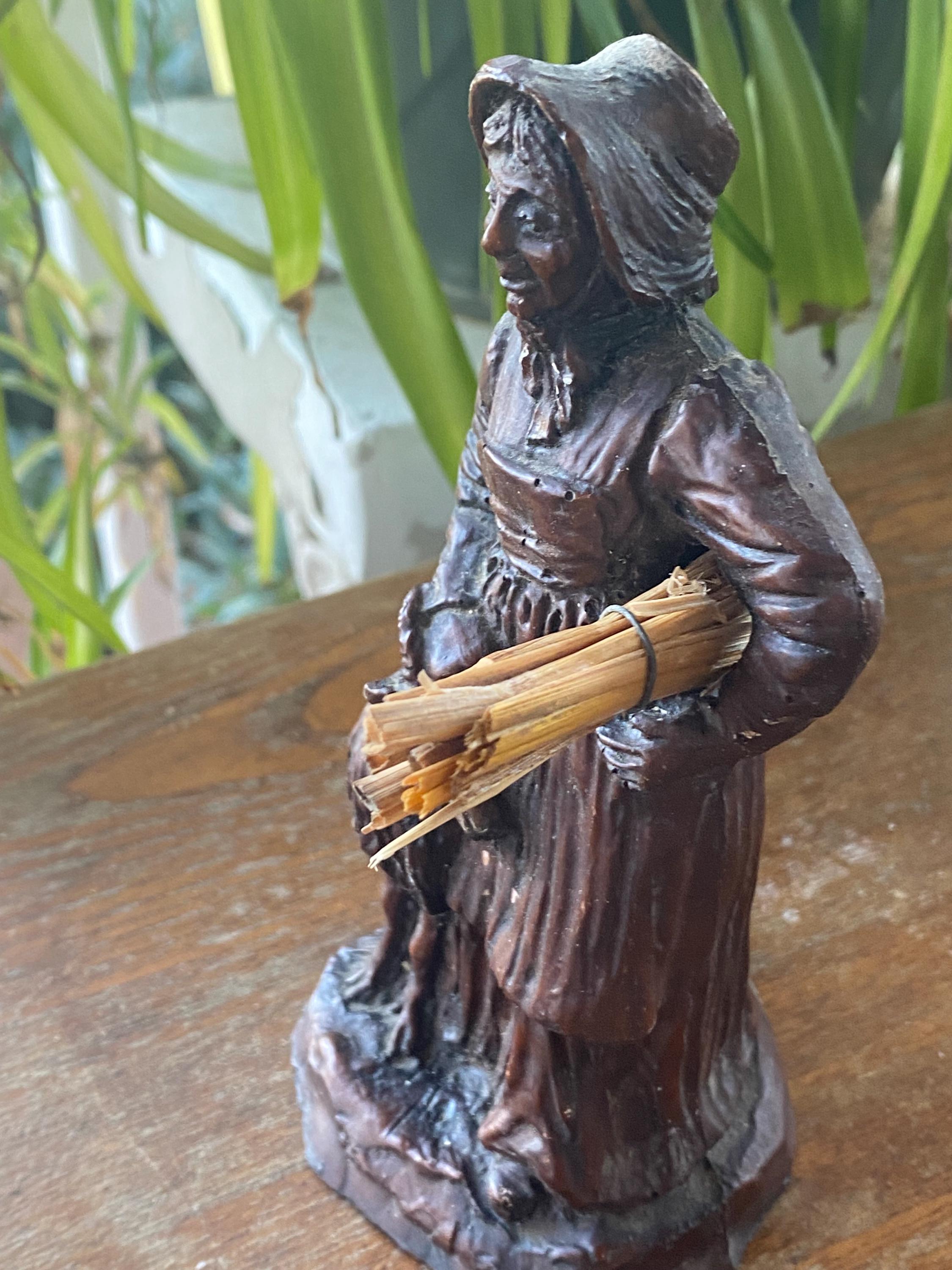 南フランスのヴィンテージ フランス サントン テラコッタ人形 高さ 12