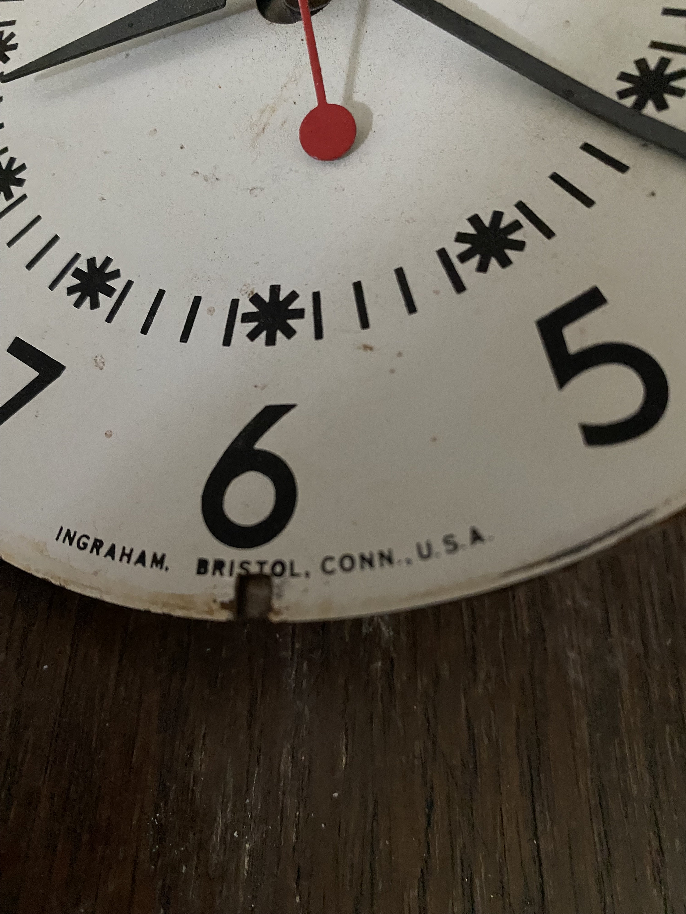 Antique Ingraham Clock Face With Electric Motor Movement Ingraham Clock