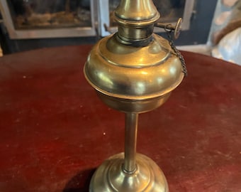 French antique  brass 1800s oil lamp