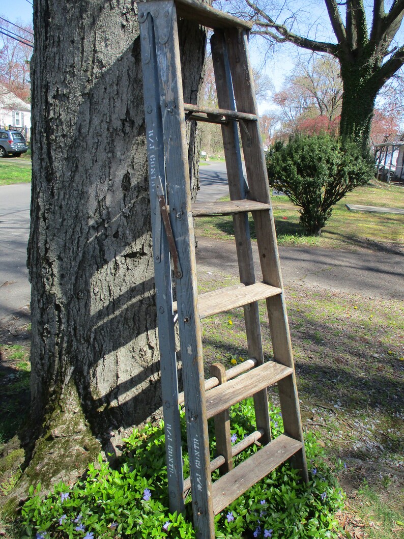 CLEARANCE SALE vintage wood painters ladder old wooden Etsy