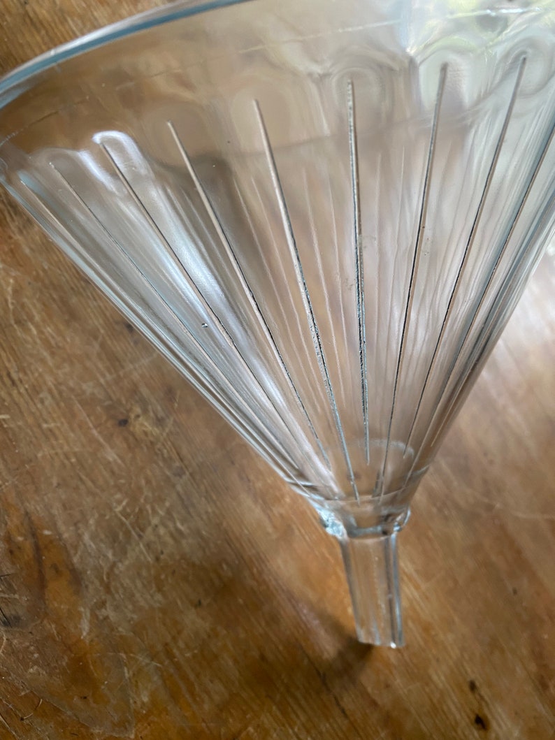 Vintage Large Glass Laboratory Funnel Ribbed Glass Pharmacy Etsy