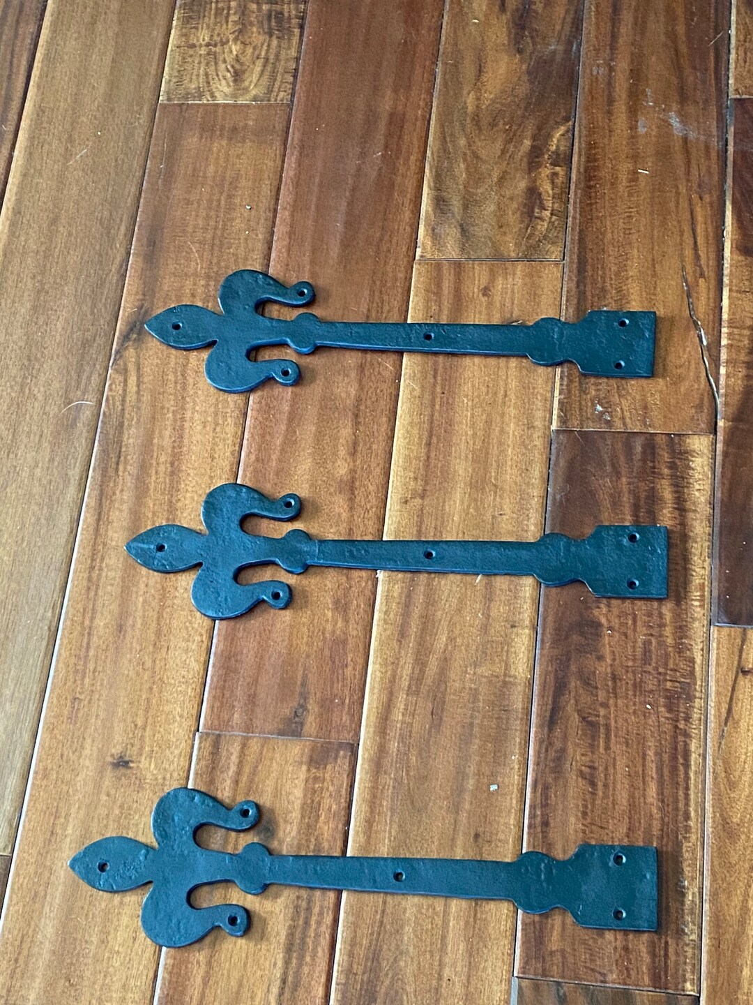 Sale 20 off 3 Vintage Strap Hinges / Ornate Barn Door Hinges Black Ornate Hinges Etsy