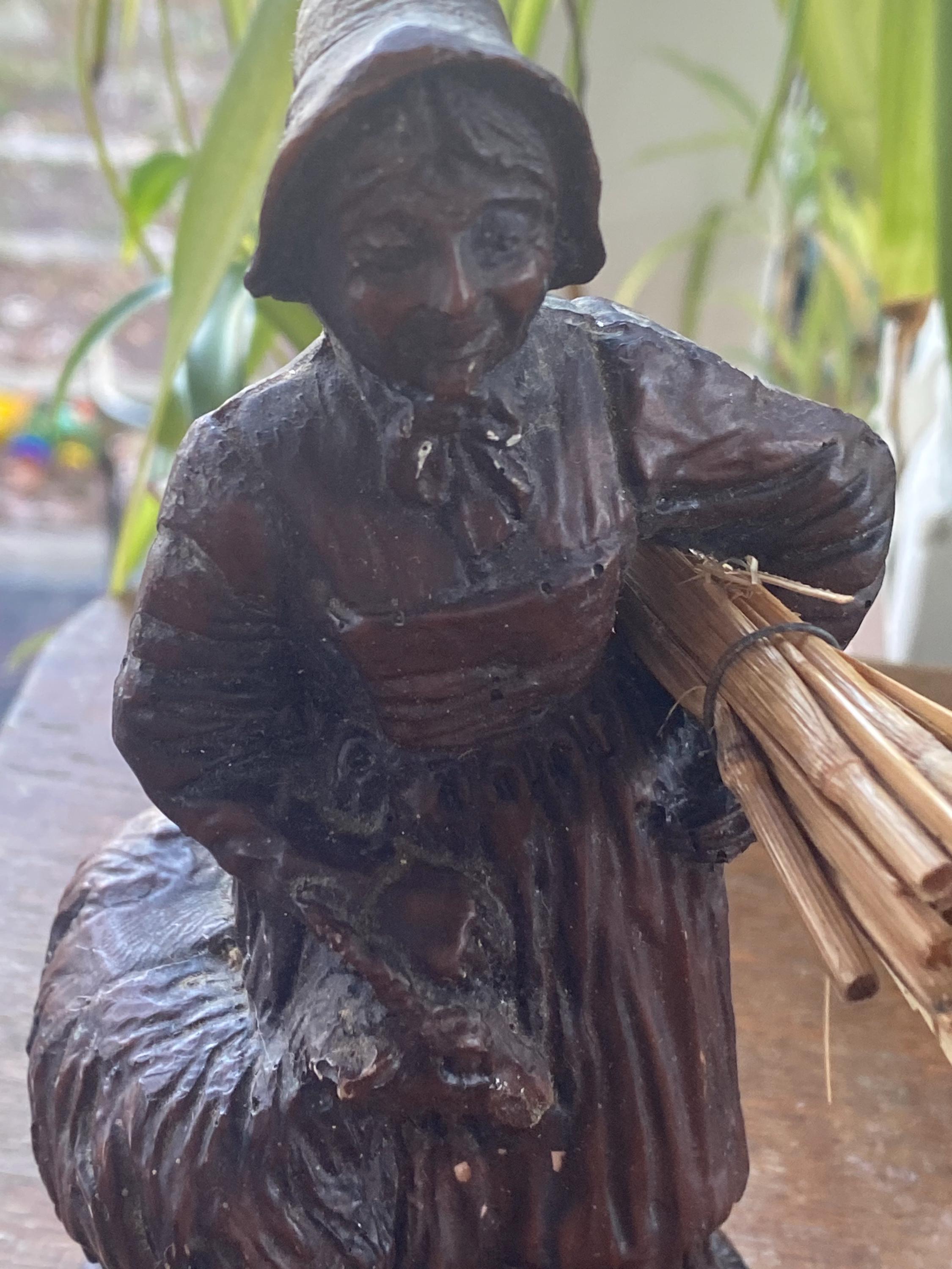 南フランスのヴィンテージ フランス サントン テラコッタ人形 高さ 12