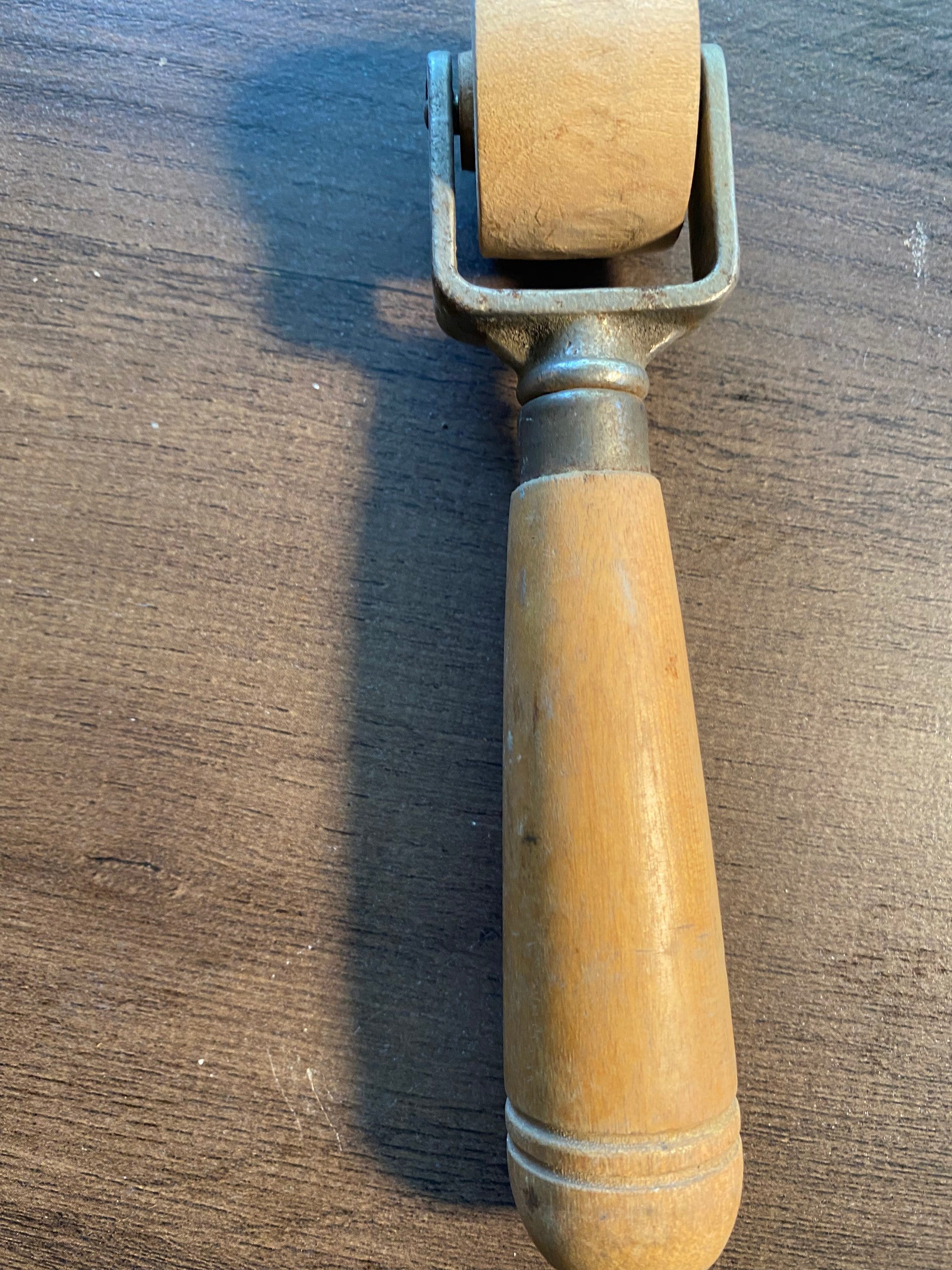 Antique Wallpaper Seam Roller Wood Roller Beautiful Old Paint Wood Handle 