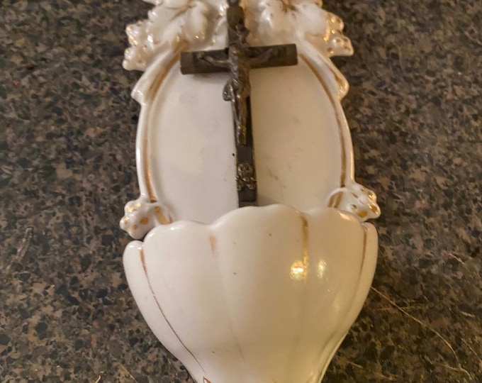 Antique French Holy Water Font /19th Century Crucifix Holy Etsy