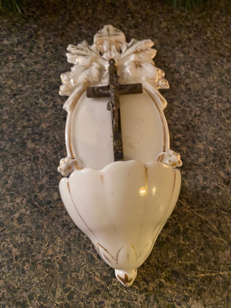 Antique French Holy Water Font /19th Century Crucifix Holy Etsy