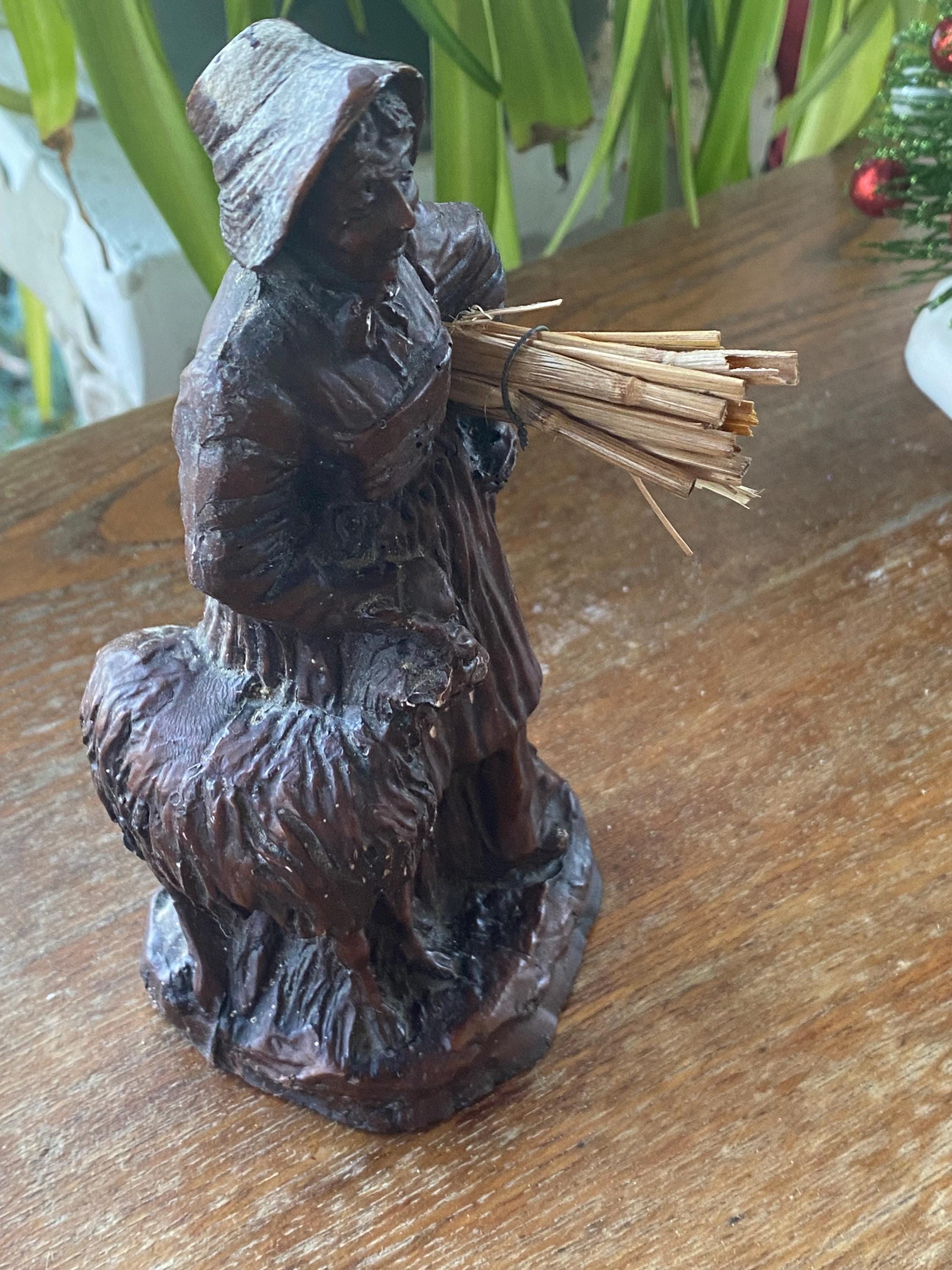 南フランスのヴィンテージ フランス サントン テラコッタ人形 高さ 12