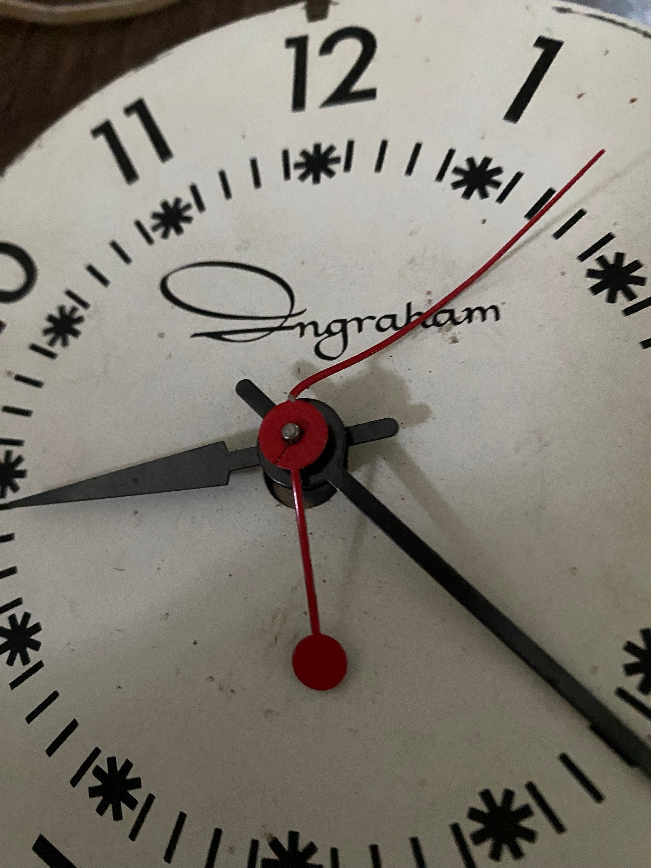 Antique Ingraham Clock Face With Electric Motor Movement Ingraham Clock