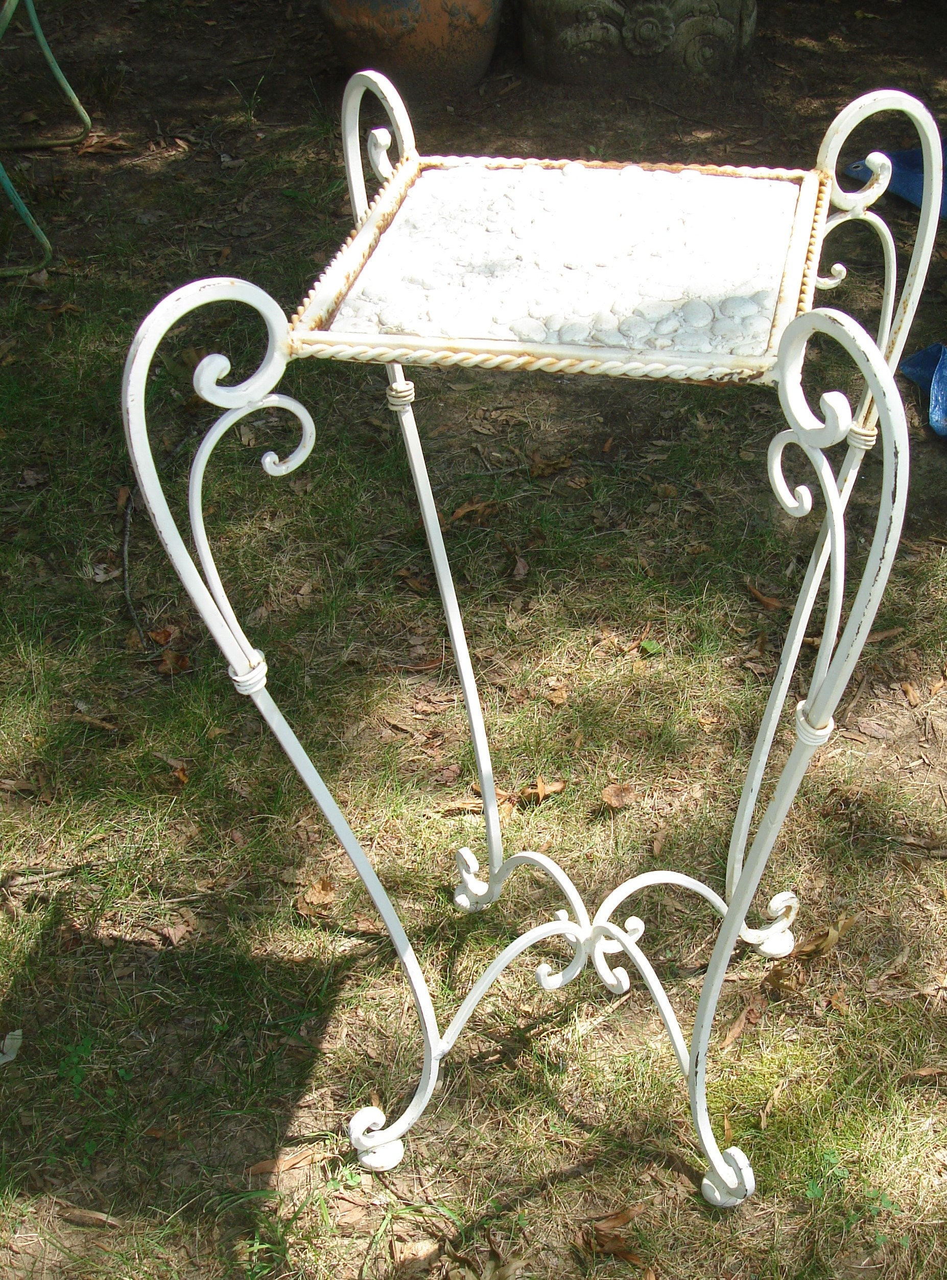 CLEARANCE SALE antique iron plant stand/ metal ornate iron Etsy